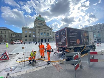 Tiefbauingenieure Baustelle Bundesplatz Bundeshaus