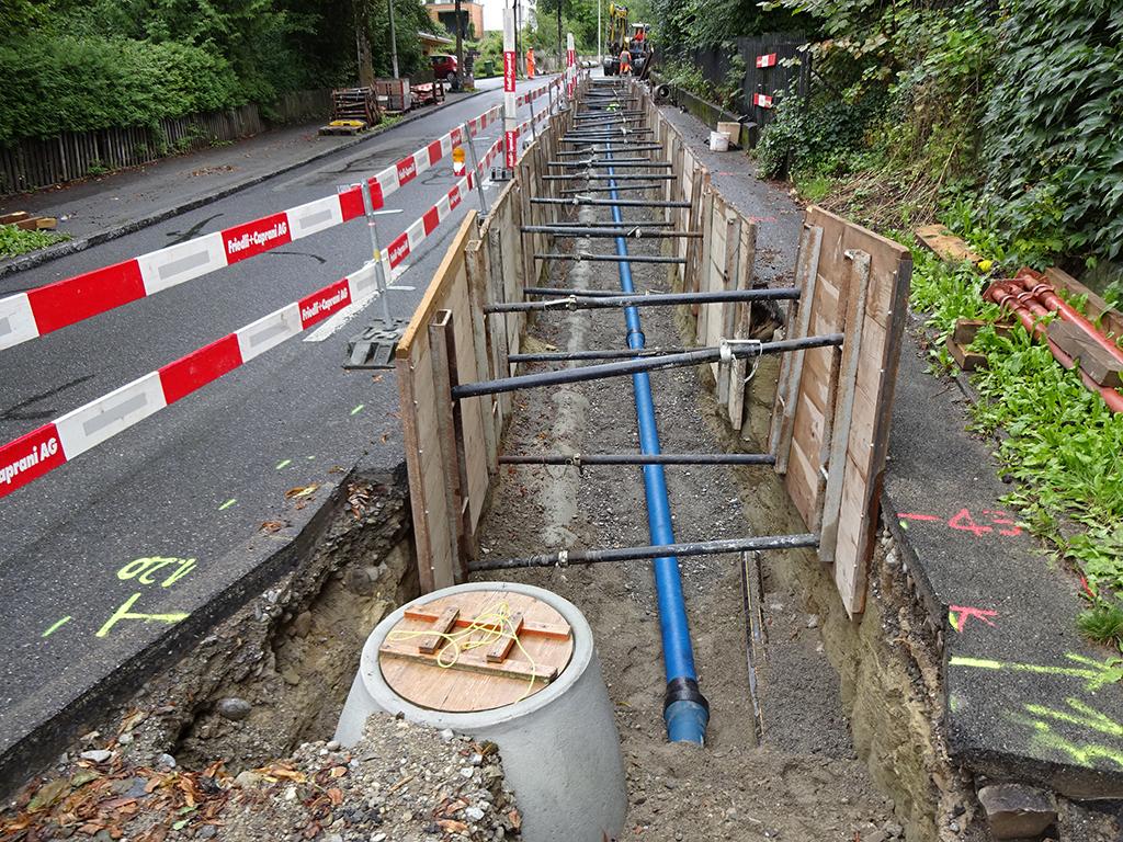 Kanalerneuerung, Wasser- und Gasleitungsersatz Bellevuestrasse Köniz, 2016