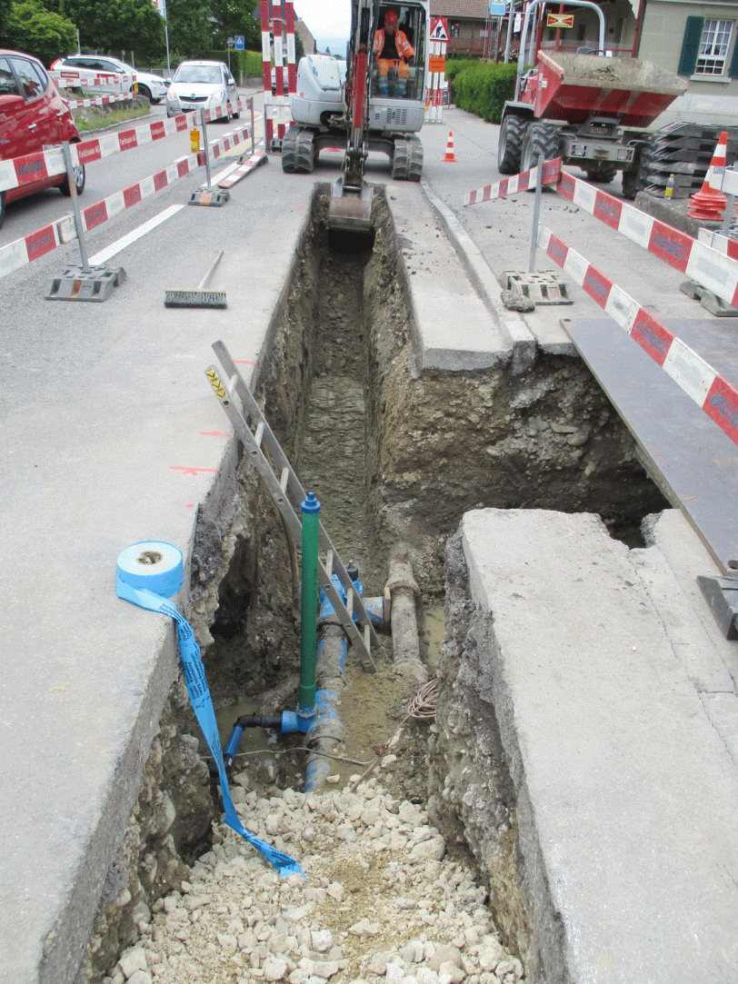 Wasserleitungsersatz Bern- und Lyssstrasse Schüpfen, 2018